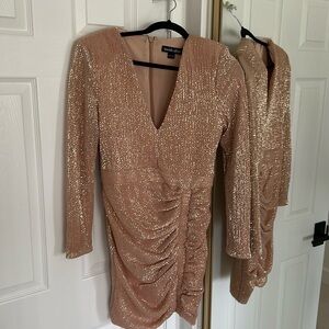Lavish Alice pleated micro sequin rose gold dress sz 8